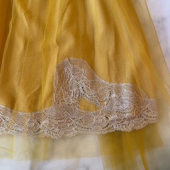Rodarte for Target 20th Anniv Mustard Yellow Tulle Slip Mini Dress- size XS NWT - Picture 6 of 7